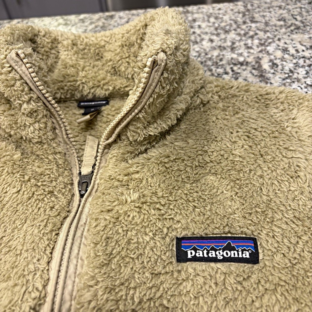 Patagonia Los Gatos Fleece Pullover Womens Medium Tan Beige Quarter Zip Fluffy